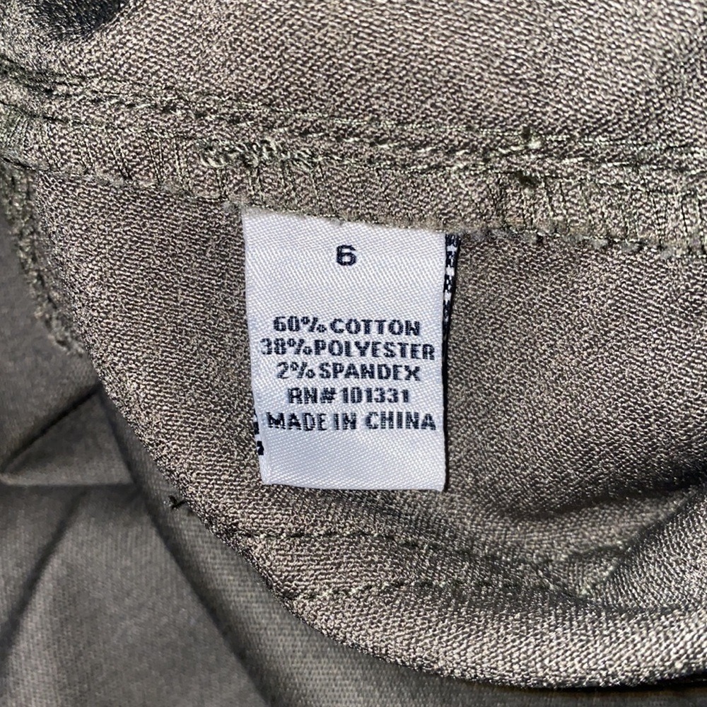 Refuge Olive Green Cotton Pants Size 6 - Picture 6 of 6